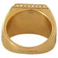 Dolce & Gabbana Gold Plated 925 Silver Green Crystal Ring