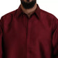 Dolce & Gabbana Bordeaux Cotton Long Sleeve Men Formal Shirt