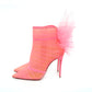 Christian Louboutin Libellibooty 100 Bubble Gum Pink Mesh and Leather High Heel Boots