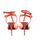 Christian Louboutin Mara 100 Drag Orange Patent Leather Strappy High Heels