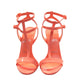 Christian Louboutin Mara 100 Drag Orange Patent Leather Strappy High Heels