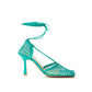 Bottega Veneta Green Cotton Leather Sandal