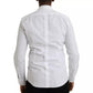 Dolce & Gabbana White Bib Cotton Poplin Formal GOLD Shirt