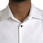 Dolce & Gabbana White Bib Cotton Poplin Formal GOLD Shirt