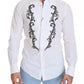 Dolce & Gabbana White Embellished Cotton Dress GOLD Shirt