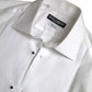 Dolce & Gabbana White Formal Cotton Tuxedo Dress GOLD Shirt