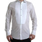 Dolce & Gabbana White Formal Cotton Tuxedo Dress GOLD Shirt