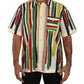 Dolce & Gabbana Multicolor Striped Short Sleeve Cotton Shirt