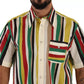 Dolce & Gabbana Multicolor Striped Short Sleeve Cotton Shirt