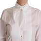 Dolce & Gabbana White Cotton Collared Long Sleeves Formal Shirt Top