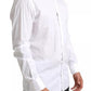 Dolce & Gabbana White GOLD Formal Cotton Tuxedo Dress Shirt