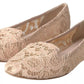 Dolce & Gabbana Beige Floral Lace Loafers Flats Shoes