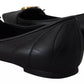 Dolce & Gabbana Black Devotion Leather Pointy Flats Shoes