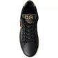 Dolce & Gabbana Black Portofino Sacred Heart Sneakers Shoes