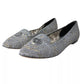 Dolce & Gabbana Gray Taormina Lace Slip On Flats Shoes