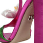 Dolce & Gabbana Fuchsia Flower Crystals Heels Sandals Shoes