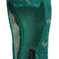 Dolce & Gabbana Green Floral Lace Loafers Flats Shoes