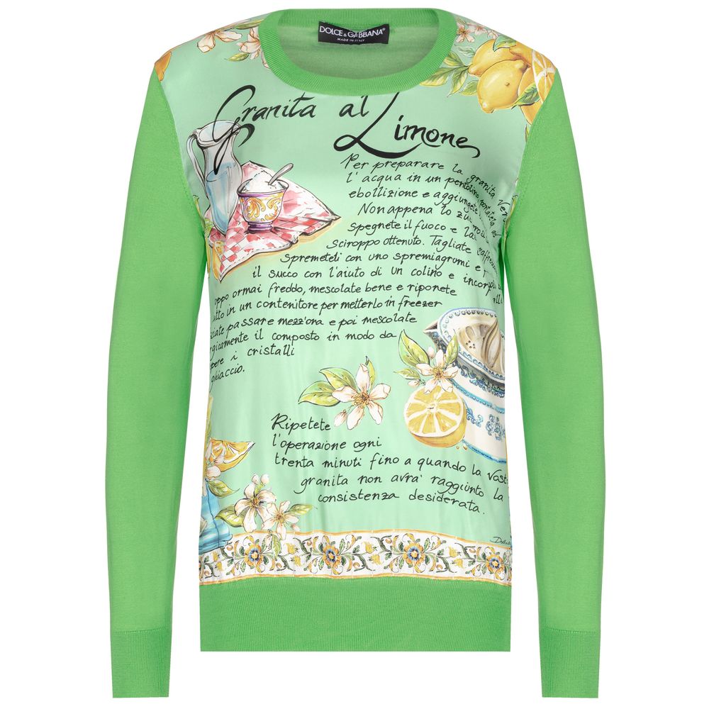 Dolce & Gabbana Green Silk Sweater