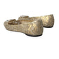 Dolce & Gabbana Gold Lace Crystal Ballet Loafers Shoes