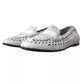 Dolce & Gabbana White Woven Leather Men Slip On Loafers Shoes