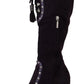 Dolce & Gabbana Purple Suede Leather Studded High Boots Shoes