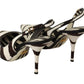 Dolce & Gabbana Black White Zebra Leather Heels Slingback Shoes