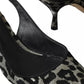 Dolce & Gabbana Silver Leopard Heels Pumps Slingback Shoes