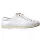 Dolce & Gabbana White Leather Lace Up Sneakers Saint Tropez Shoes