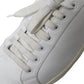 Dolce & Gabbana White Leather Lace Up Sneakers Saint Tropez Shoes