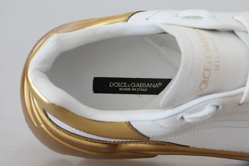 Dolce & Gabbana White Gold Low Top Daymaster Sneakers Shoes