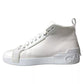 Dolce & Gabbana White Leather High Top Men Sneakers Shoes