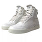 Dolce & Gabbana White Leather High Top Men Logo Sneakers Shoes