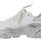 Dolce & Gabbana White Silver Leather Daymaster Women Sneakers Shoes