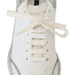 Dolce & Gabbana White Silver Leather Daymaster Women Sneakers Shoes