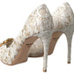 Dolce & Gabbana White Taormina Lace Crystal Heels Pumps Shoes