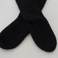 Dolce & Gabbana Black Wool Knit Calf Long Women Accessory Socks