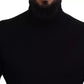 Dolce & Gabbana Black Cashmere Turtleneck Pullover Sweater