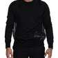 Dolce & Gabbana Black Polyester Crewneck Men Pullover Sweater