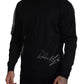 Dolce & Gabbana Black Polyester Logo Men Pullover Sweater