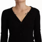 Dolce & Gabbana Black Wool Knit Button Down Cardigan Sweater