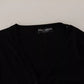 Dolce & Gabbana Black Wool Knit Button Down Cardigan Sweater