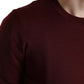 Dolce & Gabbana Bordeaux Wool Knit Crew Neck Pullover Sweater