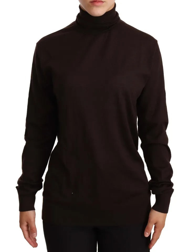 Dolce & Gabbana Brown Cashmere Turtle Neck Pullover Sweater