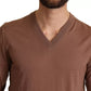 Dolce & Gabbana Brown Silk Cashmere Pullover Sweater