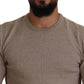 Dolce & Gabbana Brown Virgin Wool Crew Neck Pullover Sweater