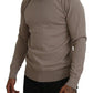 Dolce & Gabbana Brown Virgin Wool Crew Neck Pullover Sweater