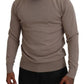 Dolce & Gabbana Brown Virgin Wool Crew Neck Pullover Sweater