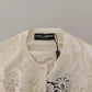 Dolce & Gabbana Off White Lace Button Down Cardigan Sweater