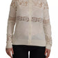 Dolce & Gabbana Off White Lace Button Down Cardigan Sweater