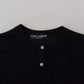 Dolce & Gabbana Black Button Down Cardigan Cashmere Sweater